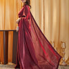 Dhiyona KS Women's women wine solid silk saree