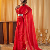 Dhiyona KS Women's women red solid silk saree