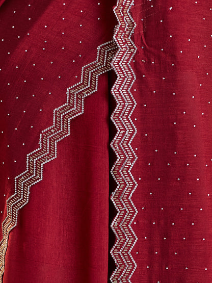 Dhiyona KS Women's Women Embellished Beads and Stones Saree