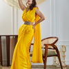 Dhiyona KS Women's women yellow solid silk saree