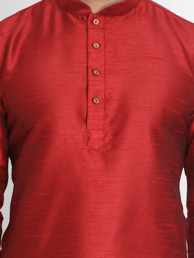 Men's Mustard Silk Blend Straight Kurta Pyjama Set