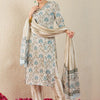 Dhiyona IE Women Ethnic Motifs Printed Regular Pure Cotton Kurta with Trousers & With Dupatta