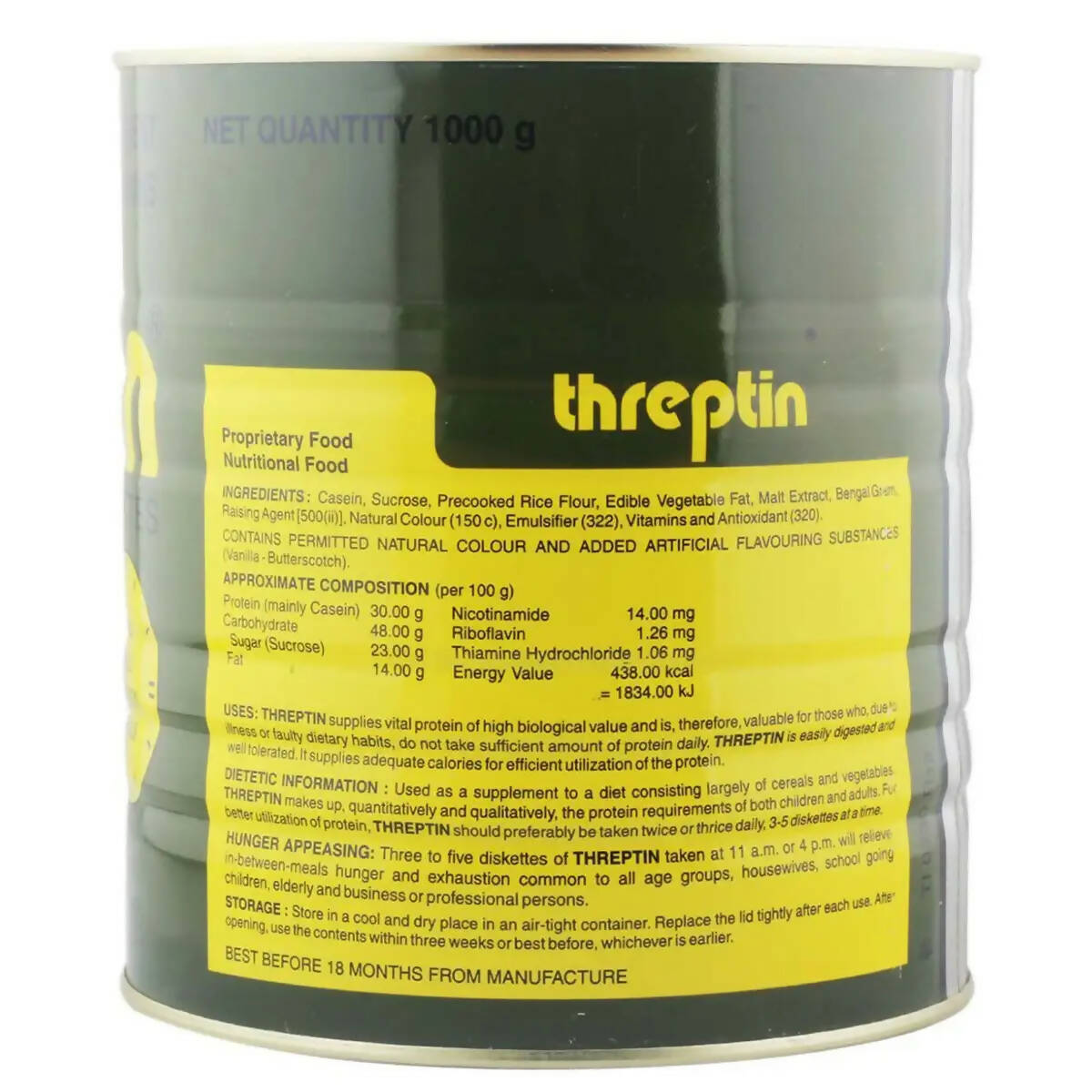 Threptin High-Calorie Protein Diskettes - Vanilla Flavor - Indyancart