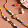 Dhiyona Unisex Set of 2 Beaded Bhai Bhabhi Rakhis With Roli & Chawal