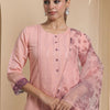 Indyancart IE Women Floral Embroidered Regular Thread Work Kurta with Trousers & With Dupatta