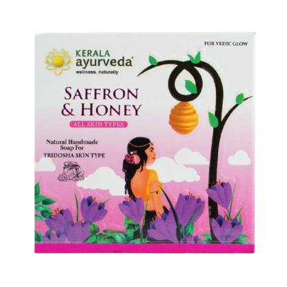 Kerala Ayurveda Natural Handmade Saffron & Honey Soap
