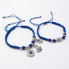 Dhiyona Set Of 2 Blue & Silver Evil Eye Design Bhaiya Bhabhi Rakhi With Roli Chawal Chandan