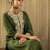 Dhiyona IE Women Ethnic Motifs Embroidered Regular Thread Work Kurta with Trousers & With Dupatta