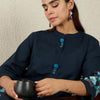 Dhiyona IE Women Floral Printed Mandarin Collar Pure Cotton Kurta with Trousers