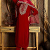 Dhiyona IE Women Ethnic Motifs Embroidered Thread Work Velvet Kurta & Trousers With Dupatta