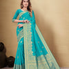 Dhiyona GR Women's Kocham Silk Light Blue Silk Woven Saree