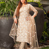 Dhiyona TI Women's Light Coffee Cotton Kurta With Chikankaari Work And Embroidered Dupatta