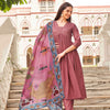 Dhiyona TI Women's Tonal Thread Alia Cut Flared Kurta with Pant and Dupatta