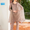 Dhiyona TI Women's Brown Mirror Work Embroidered Kurta and Pants with Dupatta