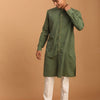 Men's Green Cotton Straight Kurta Pyjama Set