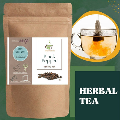 Satvi Wellness Black Pepper Tea Bags | Herbal Tea