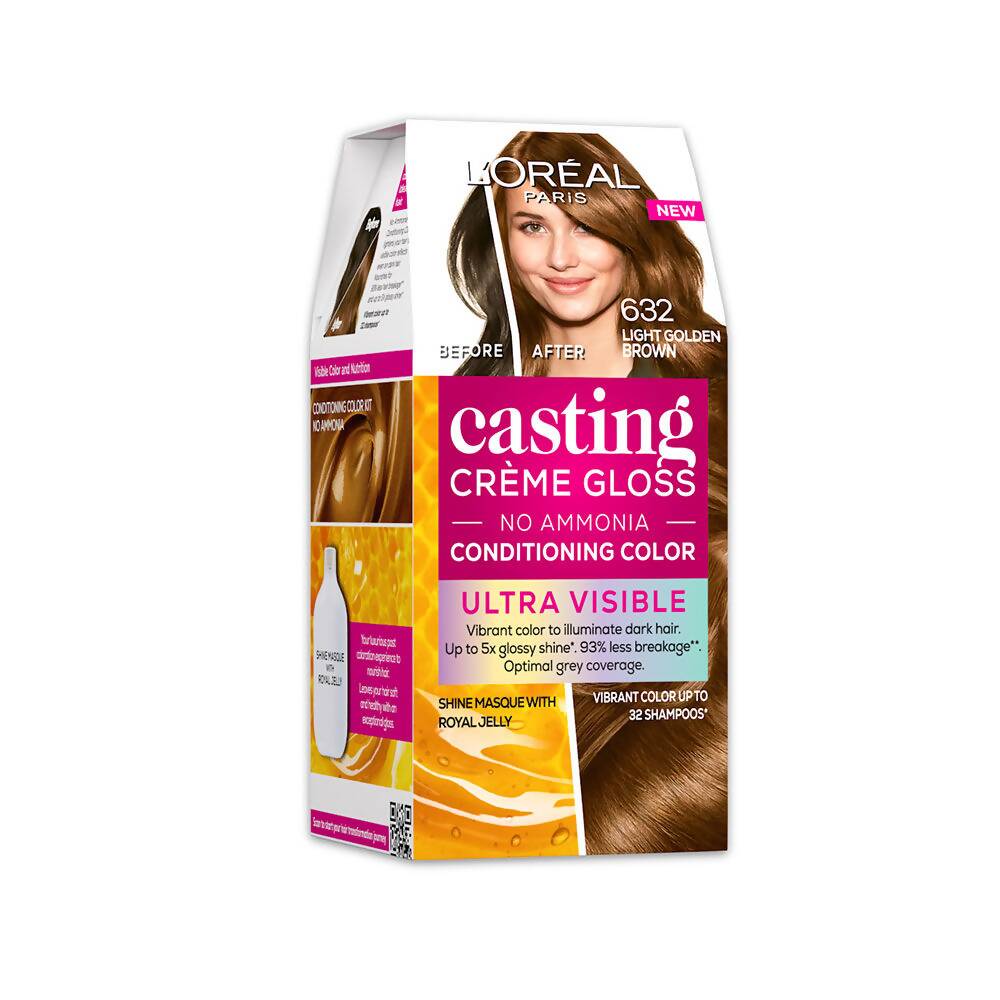 L'Oreal Paris Casting Creme Gloss Ultra Visible Conditioning Hair Color - 632 Light Golden Brown - Indyancart