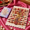 Dhiyona Set Of 10 Multicolor Designer Thread Rakhi With Roli Chawal Chandan Mishri