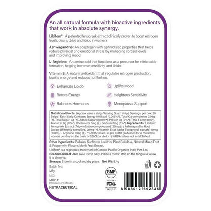 Wellbeing Nutrition Melts Into Her Desire Libifem + L-Arginine Strips - Mixed Fruit Flavor