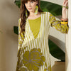 Dhiyona IE Printed Shirt Collar Top With Trouser