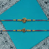 Dhiyona Set Of 2 Peacock Design Thread Rakhi With Roli Chawal Chandan Mishri