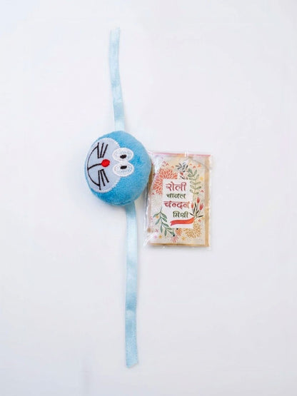 Anouk Kids Doremon Design Thread Rakhi With Roli Chawal Chandan Mishri