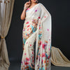 Women's Georgette Multicolored Digital Print Designer Saree With Blouse Piece