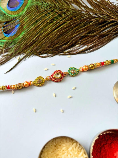 Anouk Unisex 4 Pieces Thread & Beaded Wraparound Rakhis