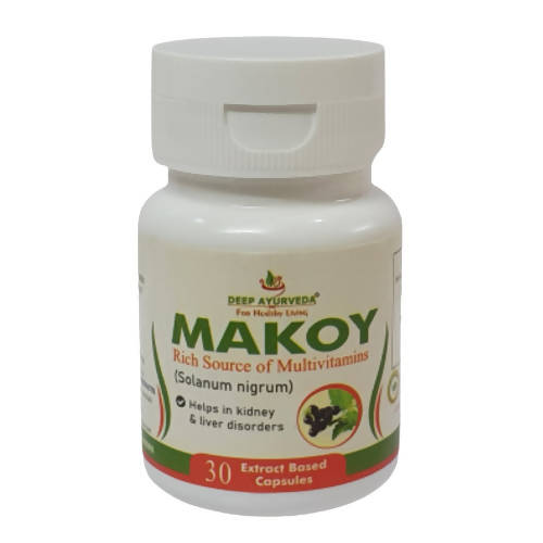 Deep Ayurveda Makoy 500mg Veg Capsules - Indyancart
