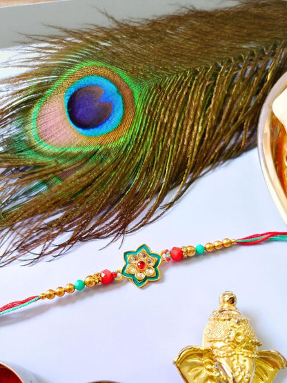 Anouk Pack of 4 Meenakari Kundan Traditional Rakhi