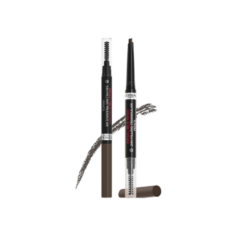 L'Oreal Paris Infallible 24H Brow Filling Triangular Pencil - 1.0 Ebony