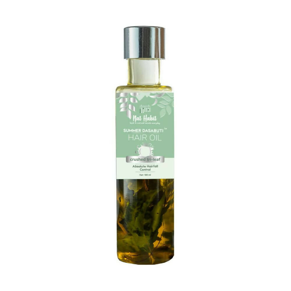 Nat Habit TriLeaf Hair Fall Control Summer Dasabuti Hair Oil - Indyancart