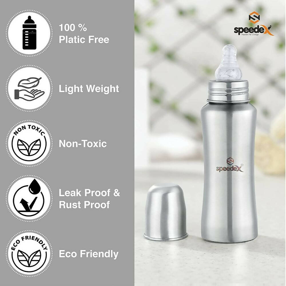 Speedex Stainless Steel Infant Baby Feeding Bottle - Indyancart