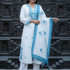 Dhiyona IE Women Floral Embroidered Regular Thread Work Kurta with Trousers & With Dupatta