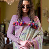 Dhiyona GR Women's Luxuria Lavender Banarasi Digital Soft Silk Saree