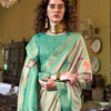 Dhiyona GR Women's Luxuria Turquoise Banarasi Digital Soft Silk Saree