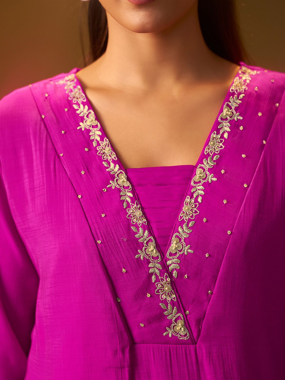 Women Floral Embroidered A-Line Kurta with Trousers