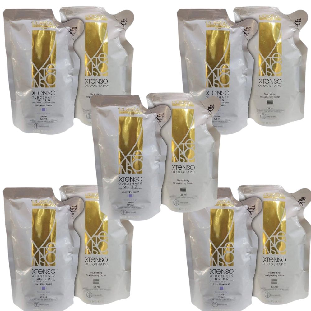 L'Oreal Paris X-Tenso Oleoshape smoothing and neutralizing hair cream for straightening and hair care treatment.