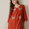 Dhiyona IE Embroidered V-Neck Tunic With Trousers