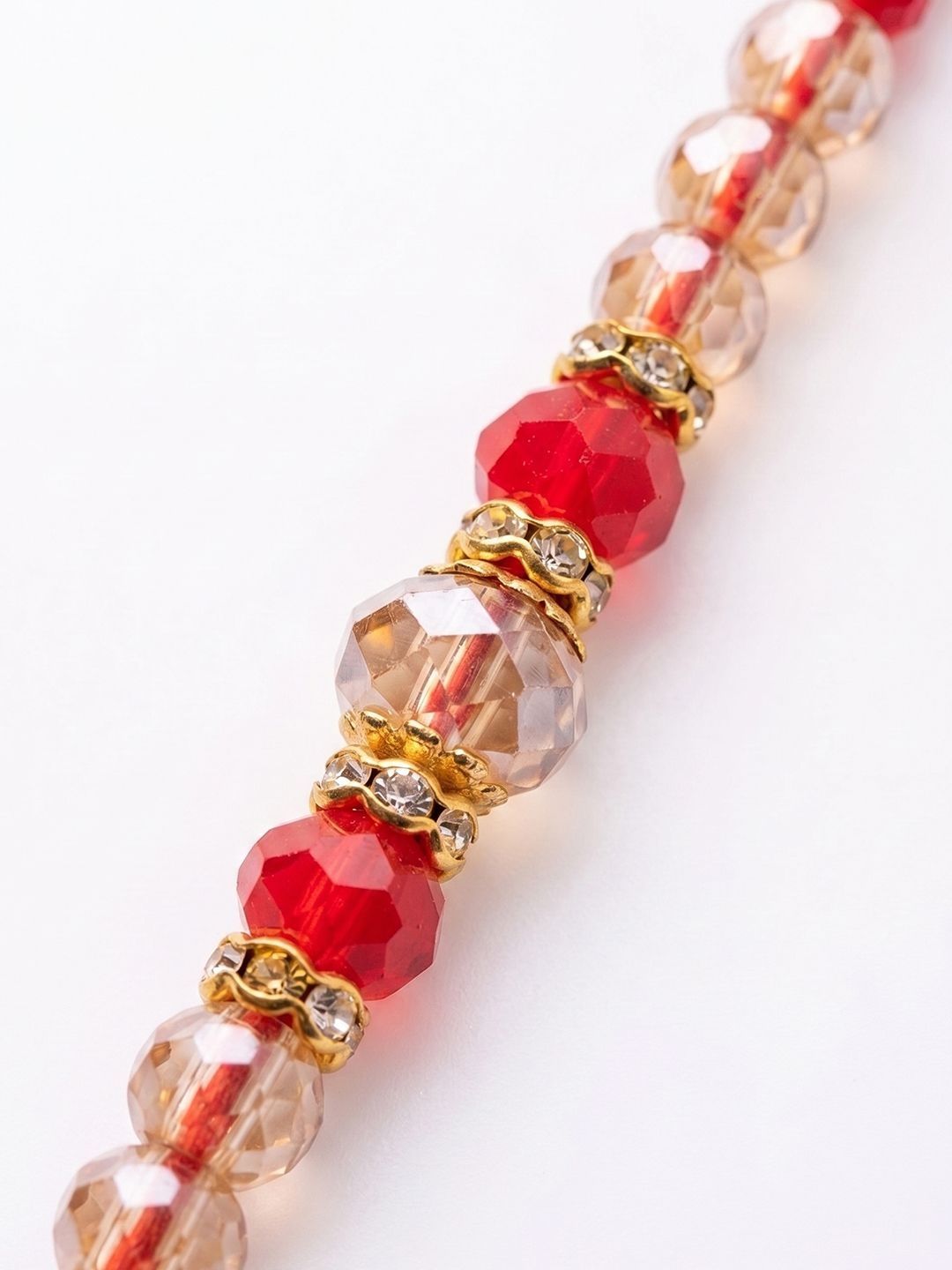 Anouk Set Of 2 Gold Toned Artificial Stones & Beads Bhaiya Bhabhi Rakhi With Roli Chawal