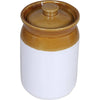 Raj Royal Cream Pottery Hand Painted Ceramic Cornichon Storage Jar for Pickle