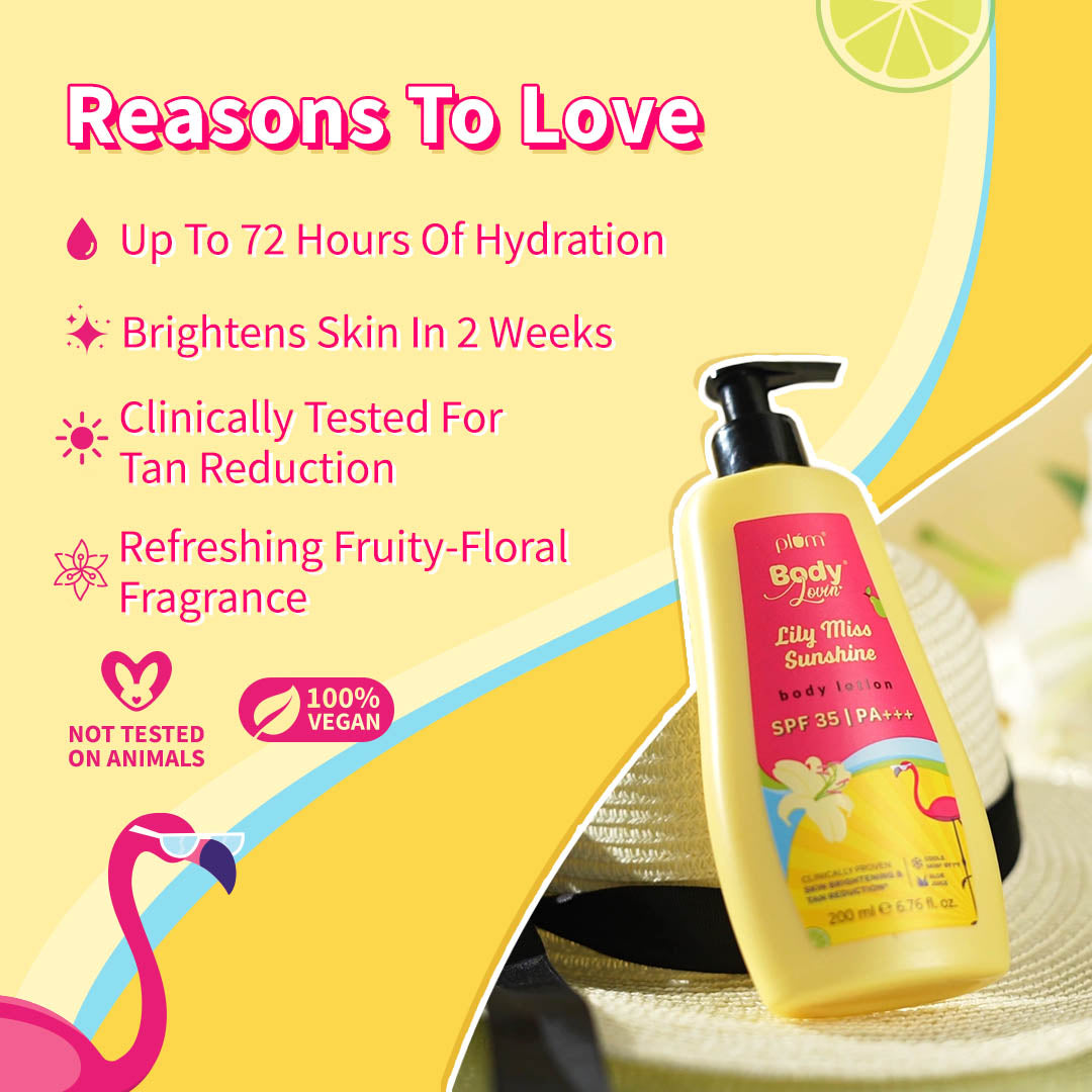 Plum Goodness Lily Miss Sunshine Sunscreen Body Lotion SPF 35 PA+++ by BodyLovin'