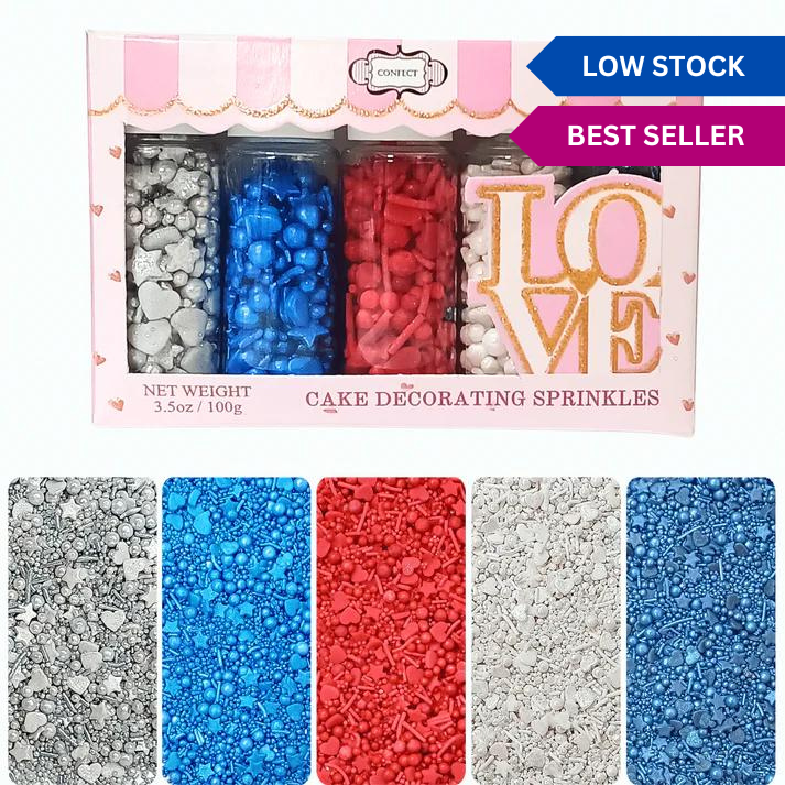 Confect Mix Red, White & Blue Sprinkles | Marvelous Mix Patriotic Sprinkles