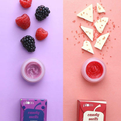 Plum Goodness Candy Melts Lip Loves - Pack of 2 Lip Balms Red Velvet Love + Berry Feast