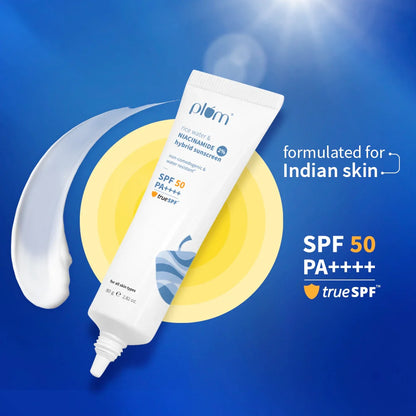 Plum Goodness 2% Niacinamide & Rice Water SPF 50 PA++++ Hybrid Sunscreen