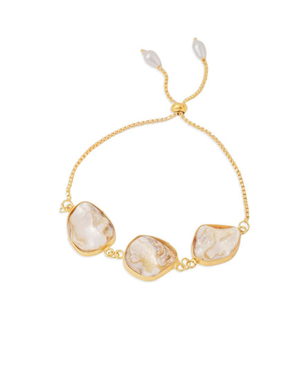 Anouk Set Of 2 Gold Toned Pearls Bhaiya Bhabhi Rakhi With Roli Chawal Chandan Mishri