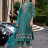 Dhiyona IE Women Floral Embroidered Regular Thread Work Kurta with Trousers & With Dupatta