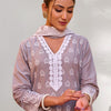Indyancart IE Women Ethnic Motifs Embroidered Regular Thread Work Pure Cotton Kurta with Trousers & With Dupatta
