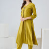 Indyancart IE Women Angrakha Liva Kurta with Trousers