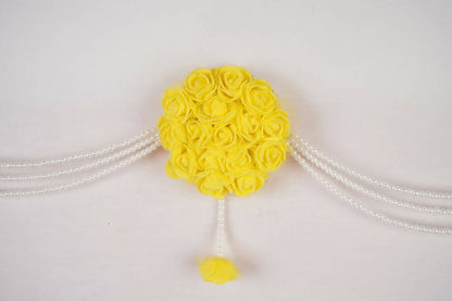Kundan HandiKrafts Yellow Rose Bunch Thoranna - Indyancart